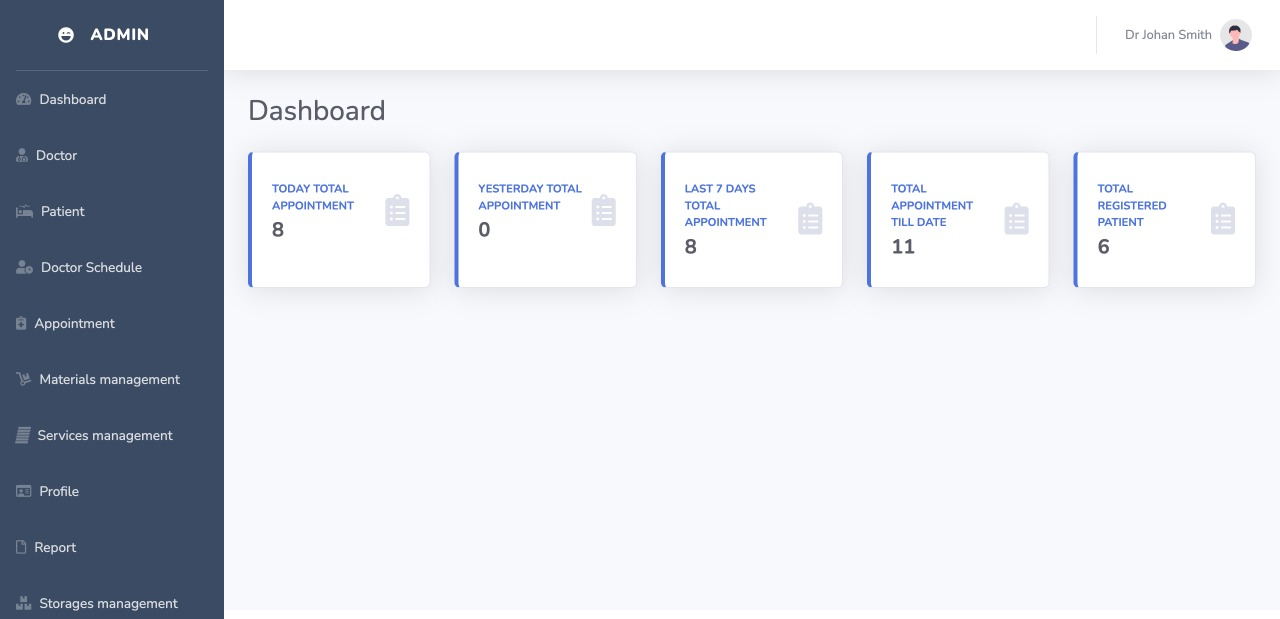 MAS Doctors dashboard